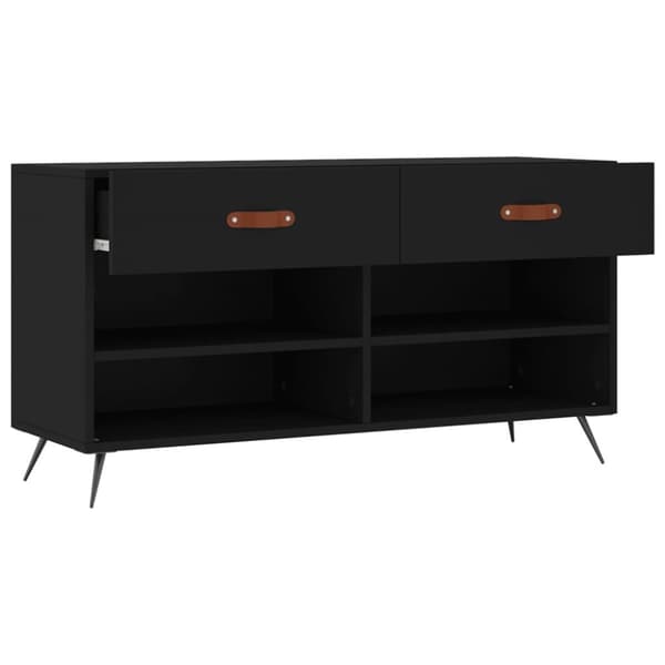 skobænk 102x35x55 cm konstrueret træ sort