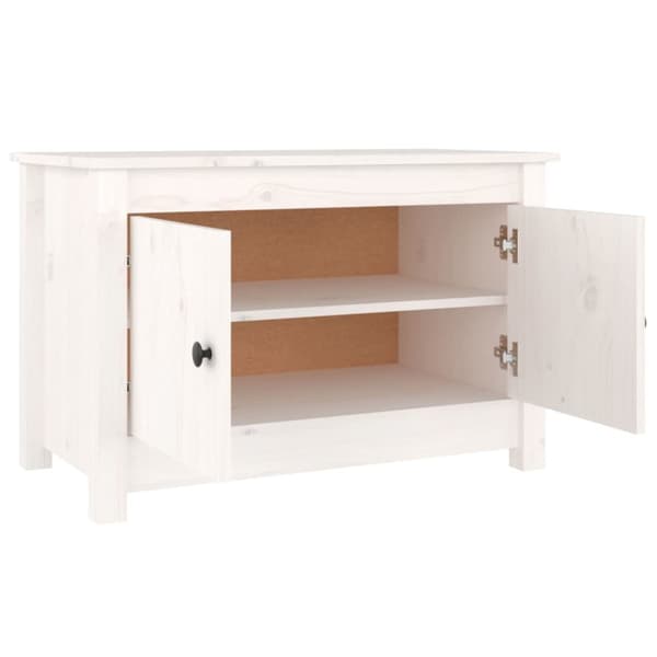 skoskab 70x38x45,5 cm massivt fyrretræ hvid