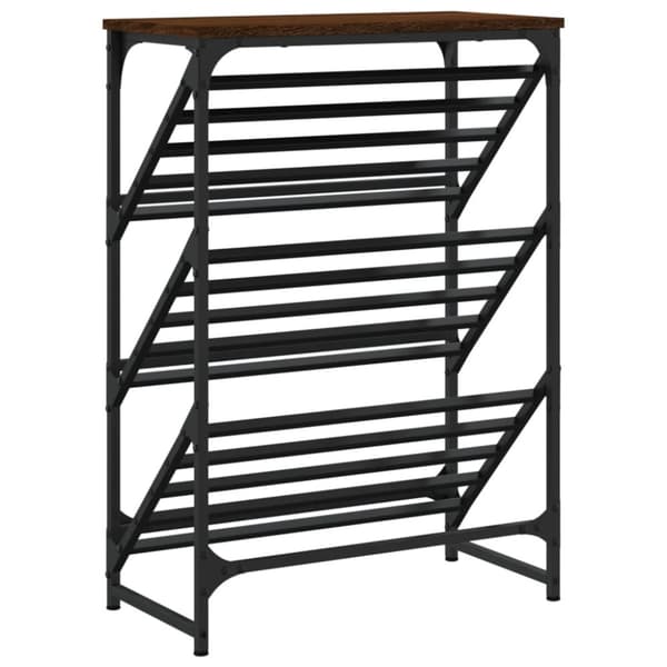 Kenkäteline ruskea tammi 60x30x85 cm tekninen puu