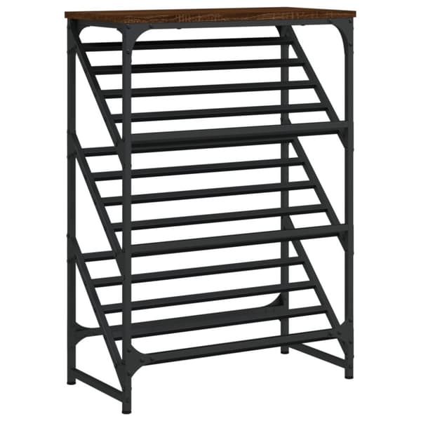 Kenkäteline ruskea tammi 60x30x85 cm tekninen puu