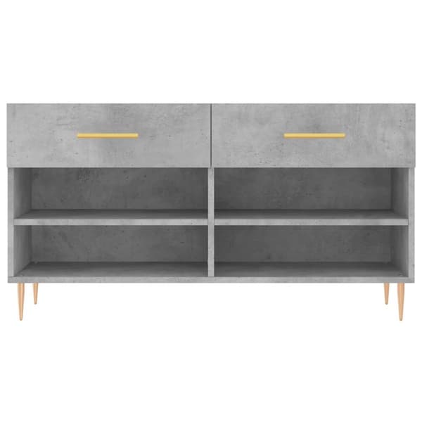 skobænk 102x35x55 cm konstrueret træ betongrå