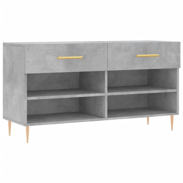 skobænk 102x35x55 cm konstrueret træ betongrå