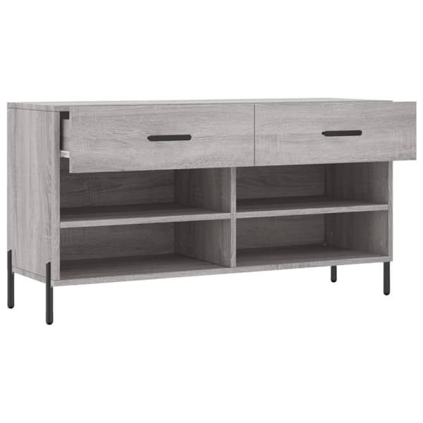 skobænk 102x35x55 cm konstrueret træ grå sonoma-eg