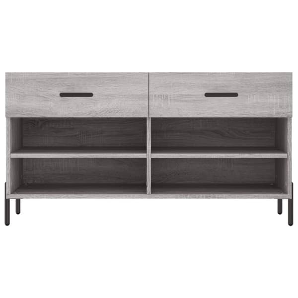 skobænk 102x35x55 cm konstrueret træ grå sonoma-eg