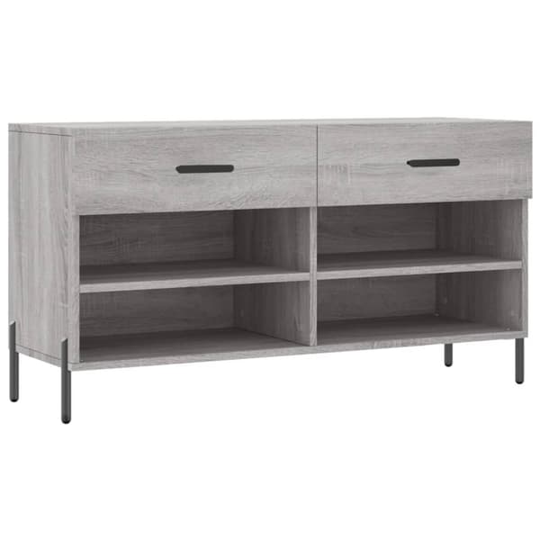 skobænk 102x35x55 cm konstrueret træ grå sonoma-eg