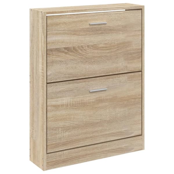 skoskab 59x17x81 cm konstrueret træ egetræ