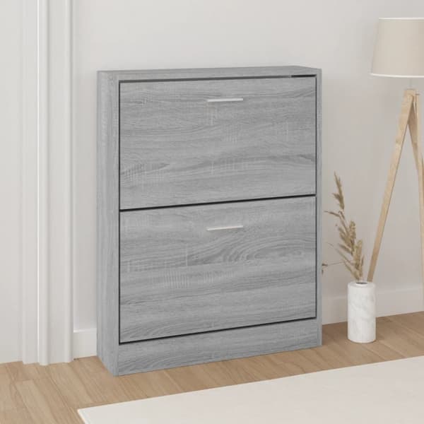 Kenkäkaappi harmaa Sonoma 59x17x81 cm tekninen puu