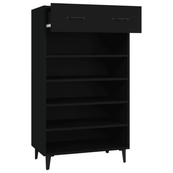 skoreol 60x35x105 cm konstrueret træ sort