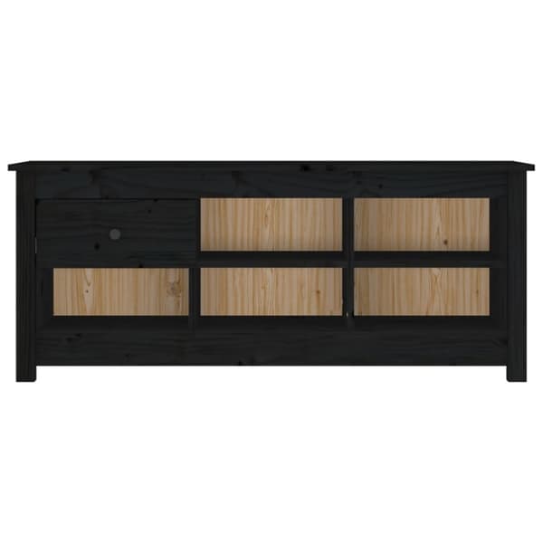 skoreol 110x38x45,5 cm massivt fyrretræ sort