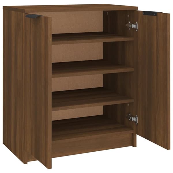 skoskab 59x35x70 cm konstrueret træ brun egetræsfarve