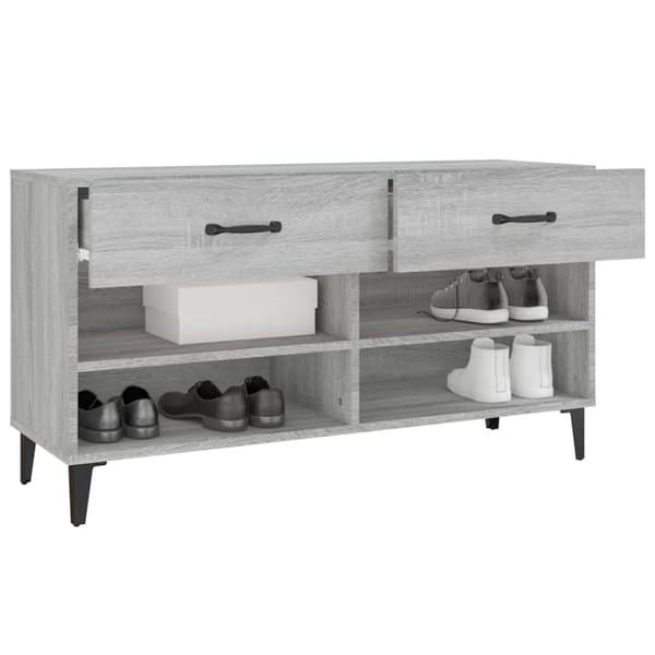 Skoställ grå sonoma 102x35x55 cm konstruerat trä