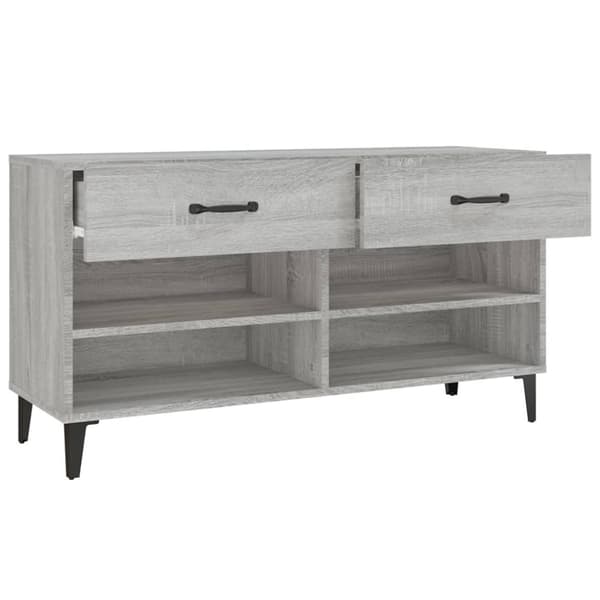 Skoställ grå sonoma 102x35x55 cm konstruerat trä