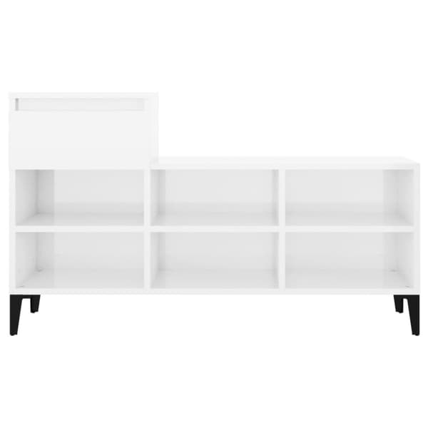 skoreol 102x36x60 cm konstrueret træ hvid højglans