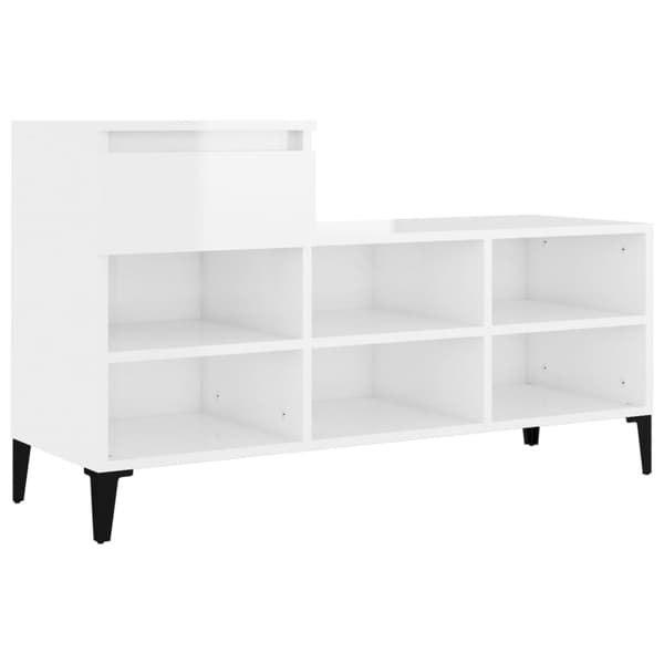 skoreol 102x36x60 cm konstrueret træ hvid højglans