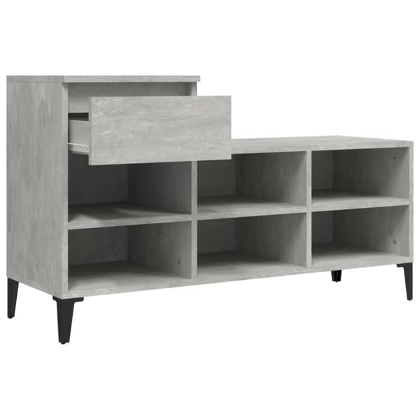Kenkäkaappi betoninharmaa 102x36x60 cm tekninen puu