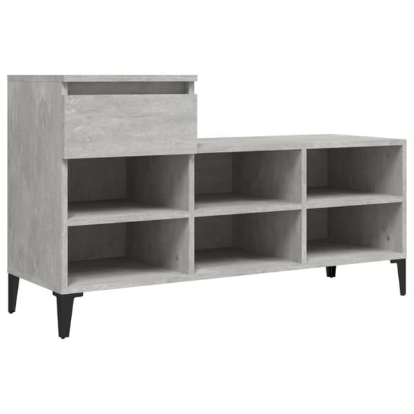 Kenkäkaappi betoninharmaa 102x36x60 cm tekninen puu