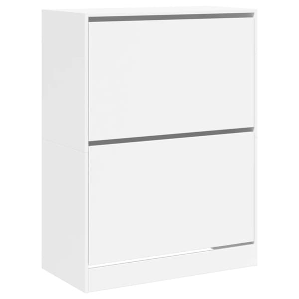 Skoskåp med 2 flip-lådor vit 80x42x108 cm