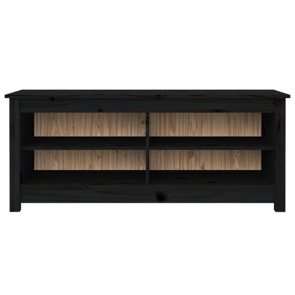 Skobänk svart 110x38x45,5 cm massiv furu