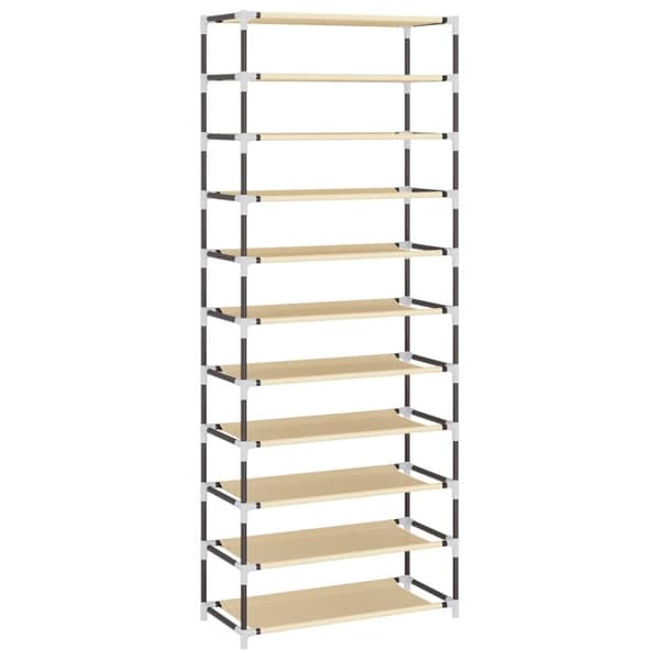 skoskab 60x30x166 stof cremefarvet