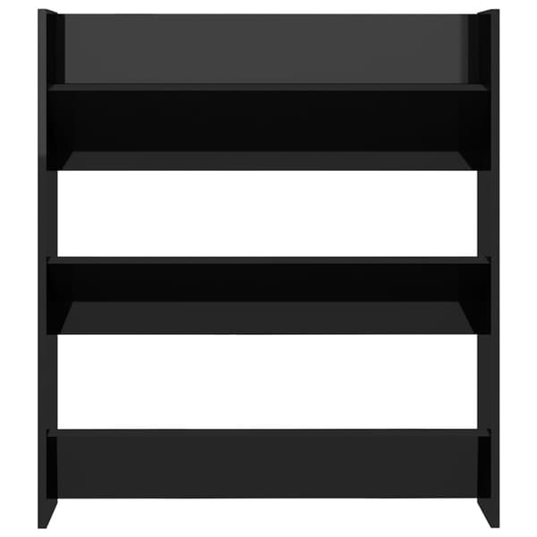 væghængt skoskab 80x18x90 cm spånplade sort højglans