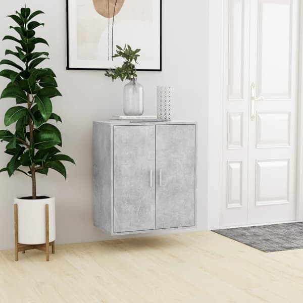 Skoskåp betonggrå 60x35x70 cm konstruerat trä