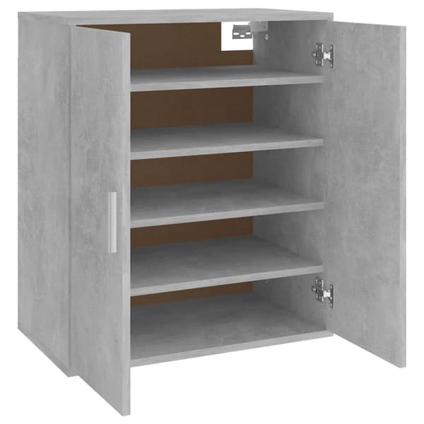 Skoskåp betonggrå 60x35x70 cm konstruerat trä