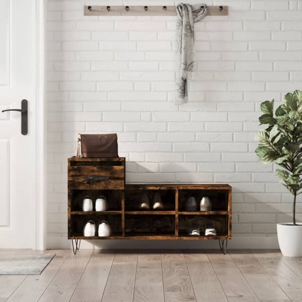 Kenkäkaappi savutammi 102x36x60 cm tekninen puu