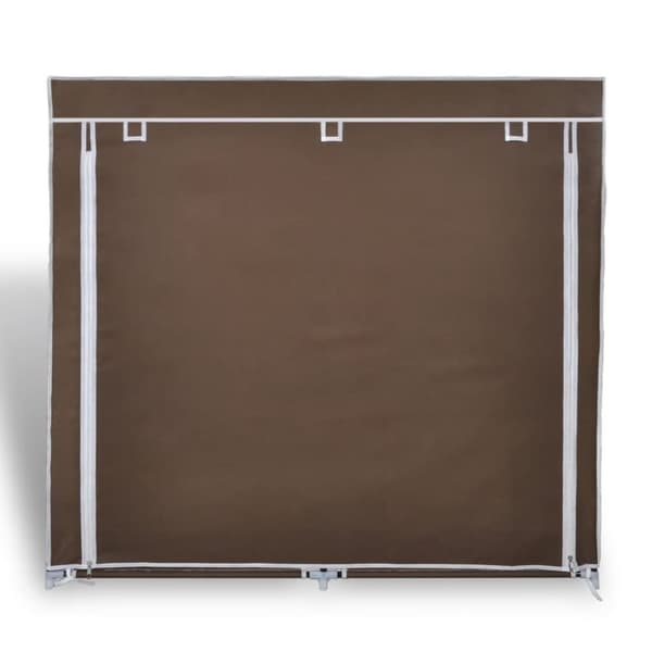skoskab i stof med betræk 115 x 28 x 110 cm brun