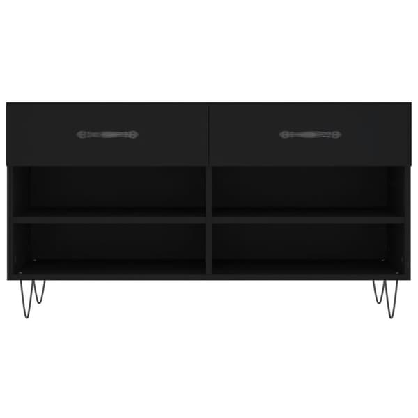 Skobänk svart 102x35x55 cm konstruerat trä