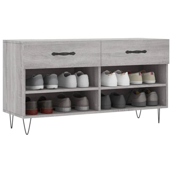 Skobänk grå sonoma 102x35x55 cm konstruerat trä
