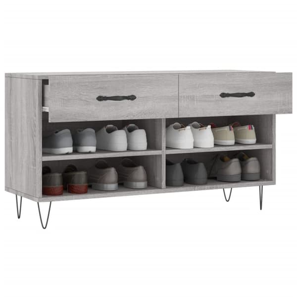 Skobänk grå sonoma 102x35x55 cm konstruerat trä