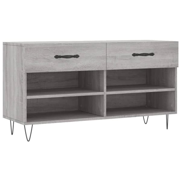 Skobänk grå sonoma 102x35x55 cm konstruerat trä