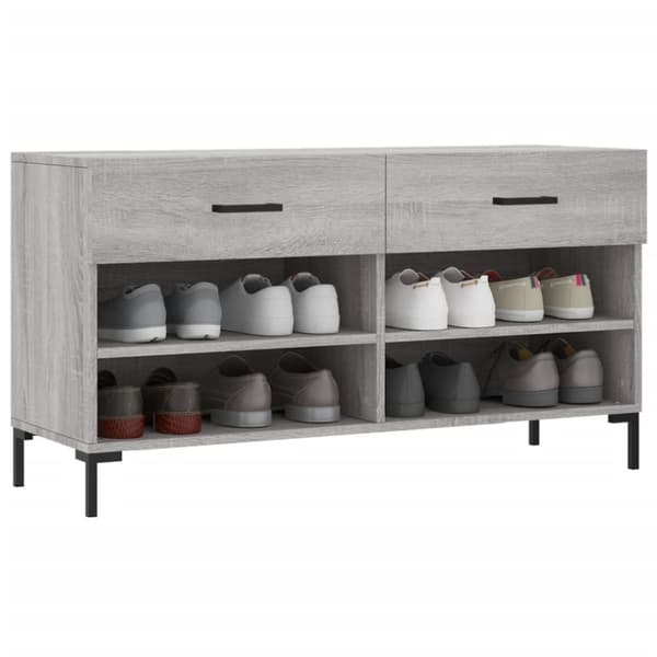skobænk 102x35x55 cm konstrueret træ grå sonoma-eg