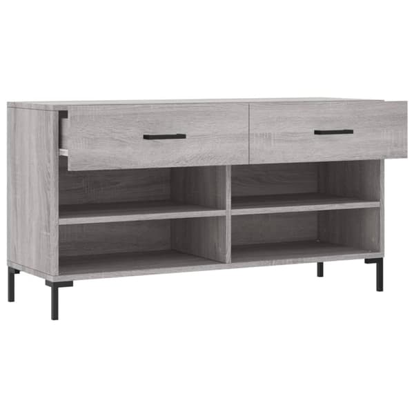 skobænk 102x35x55 cm konstrueret træ grå sonoma-eg