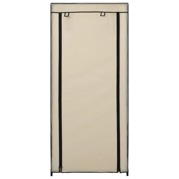 skoskab med overtræk 58x28x106 cm stof cremefarvet