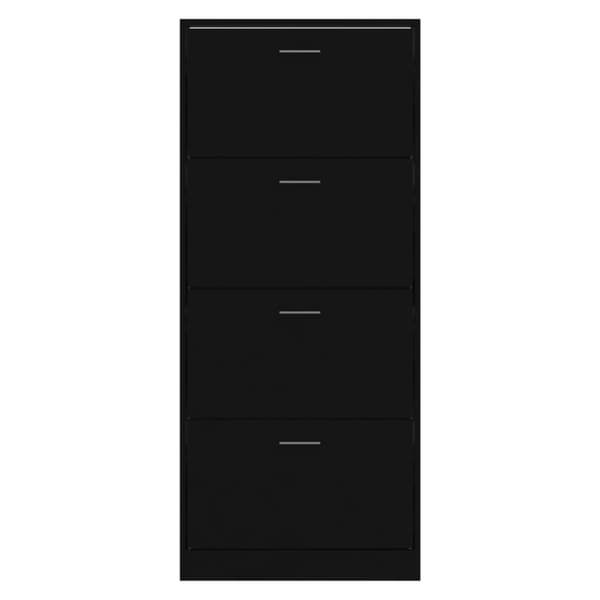skoskab 63x24x147 cm konstrueret træ sort