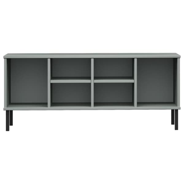Skohylla med metallben OSLO grå 106x35x45 cm massivt trä
