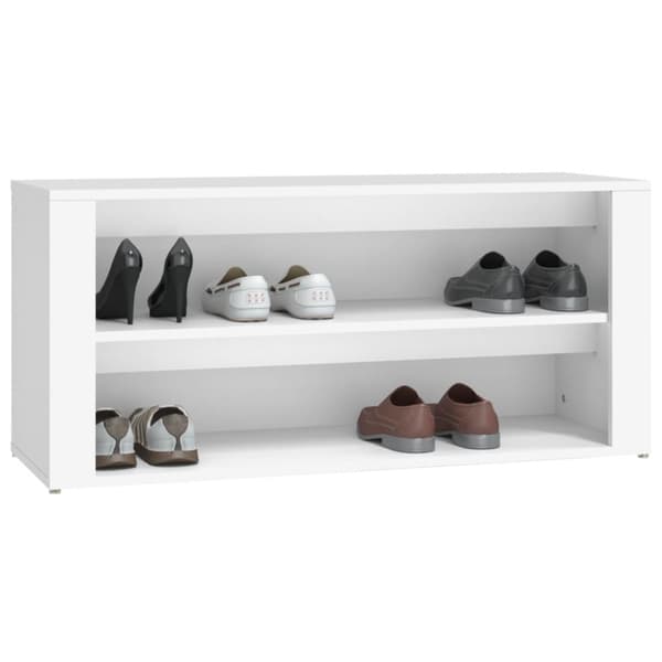 Skohylla vit 100x35x45 cm konstruerat trä