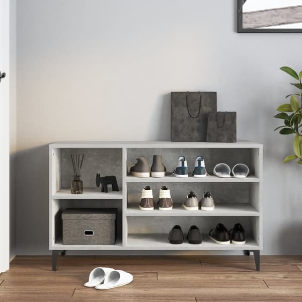 skoreol 102x36x60 cm konstrueret træ betongrå