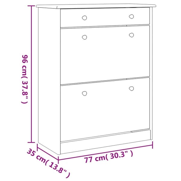 skoskab ALTA 77x35x96 cm massivt fyrretræ