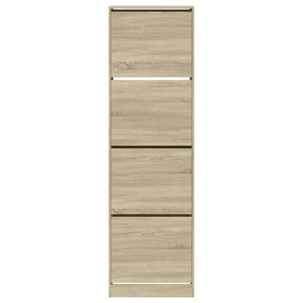skoskab med 4 vippeskuffer 60x42x204 cm sonoma-eg