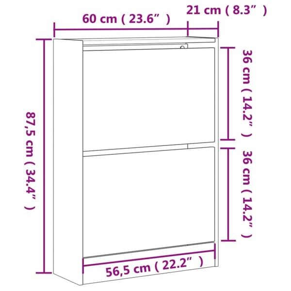 skoreol 60x21x87,5 cm konstrueret træ røget egetræsfarve