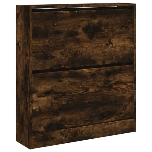 Skohylla rökfärgad ek 80x21x87,5 cm konstruerat trä