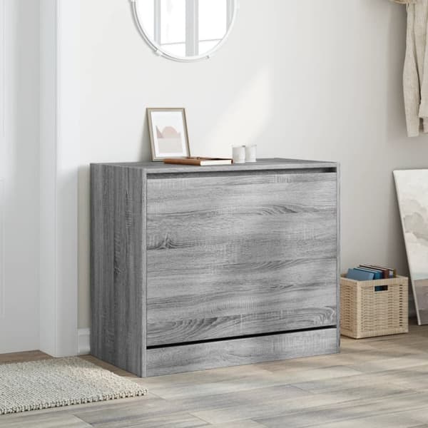 skoskab 80x42x69 cm konstrueret træ grå sonoma-eg