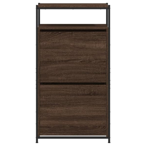 skoreol 60x34x112 cm konstrueret træ brun egetræsfarve