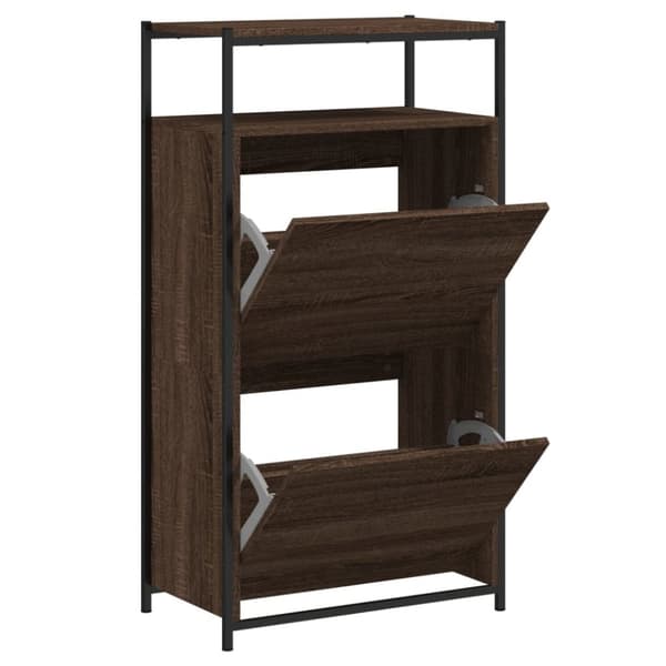 skoreol 60x34x112 cm konstrueret træ brun egetræsfarve