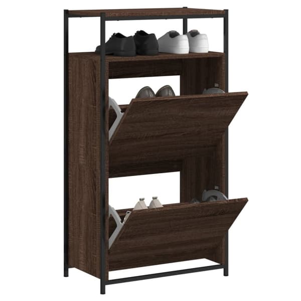 Kenkäkaappi ruskea tammi 60x34x112 cm tekninen puu