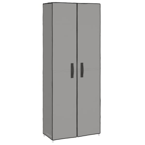 skoskab 60x30x166 stof grå