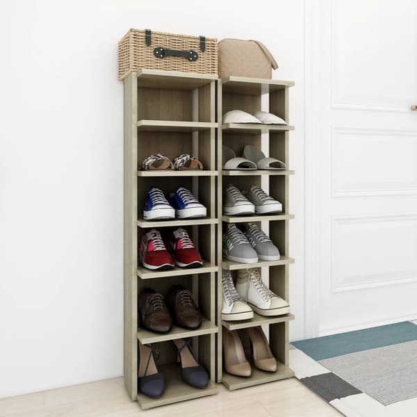 Skohyllor 2 st sonoma-ek 27,5x27x102 cm