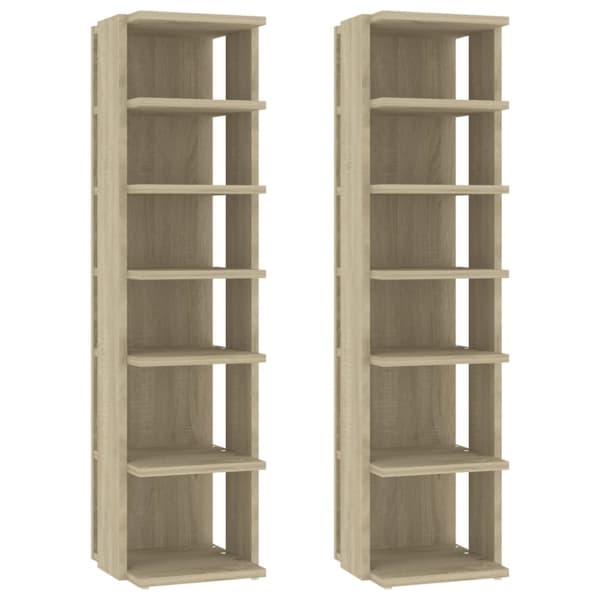 Skohyllor 2 st sonoma-ek 27,5x27x102 cm